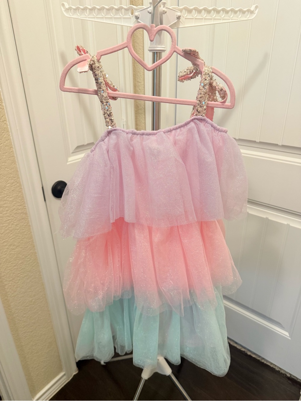 Lola and the boys: Pastel Sequin Strap Tutu Dress